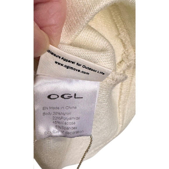 NWT OGL Free Your Movement Cream Ivory Sweater Dress Mock Neck Sz S-M - Picture 5 of 7